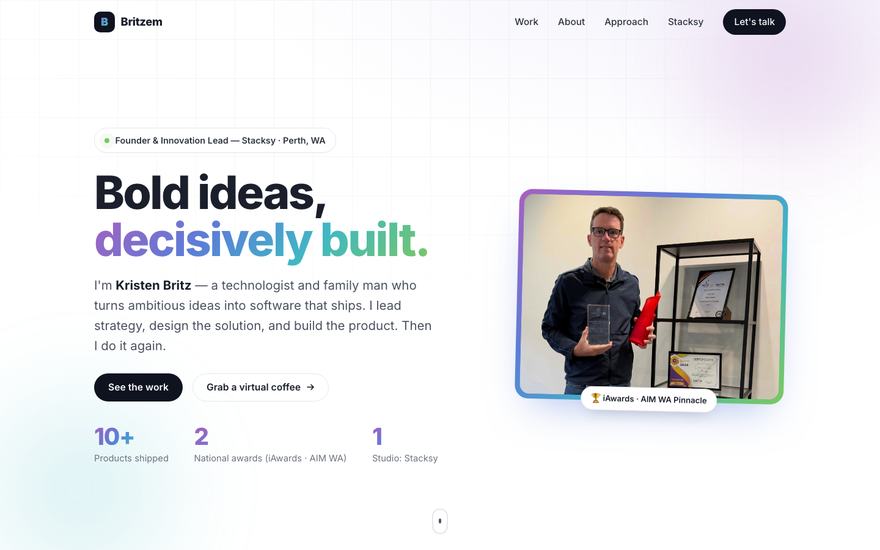 The Britzem website homepage