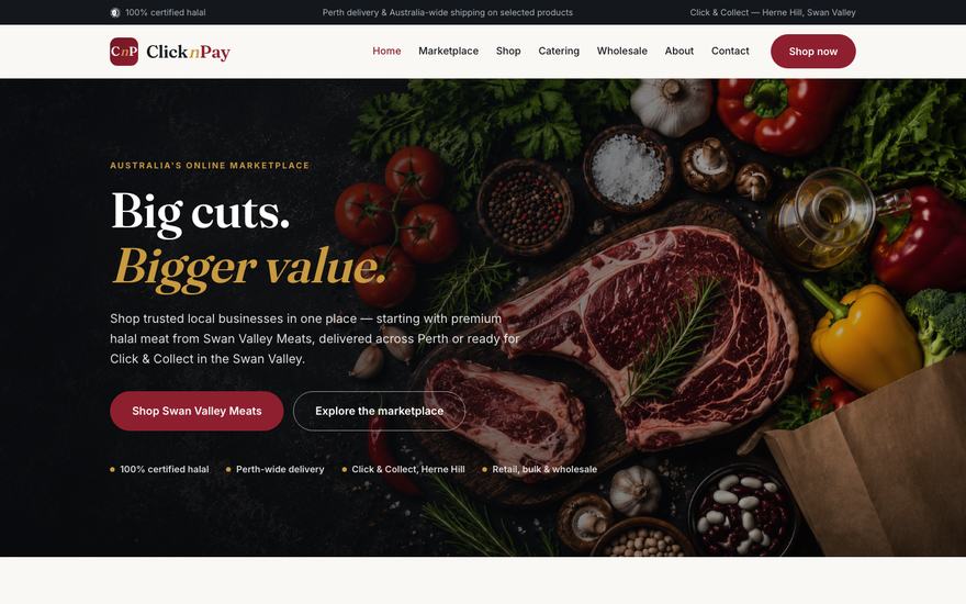The Click n Pay website homepage